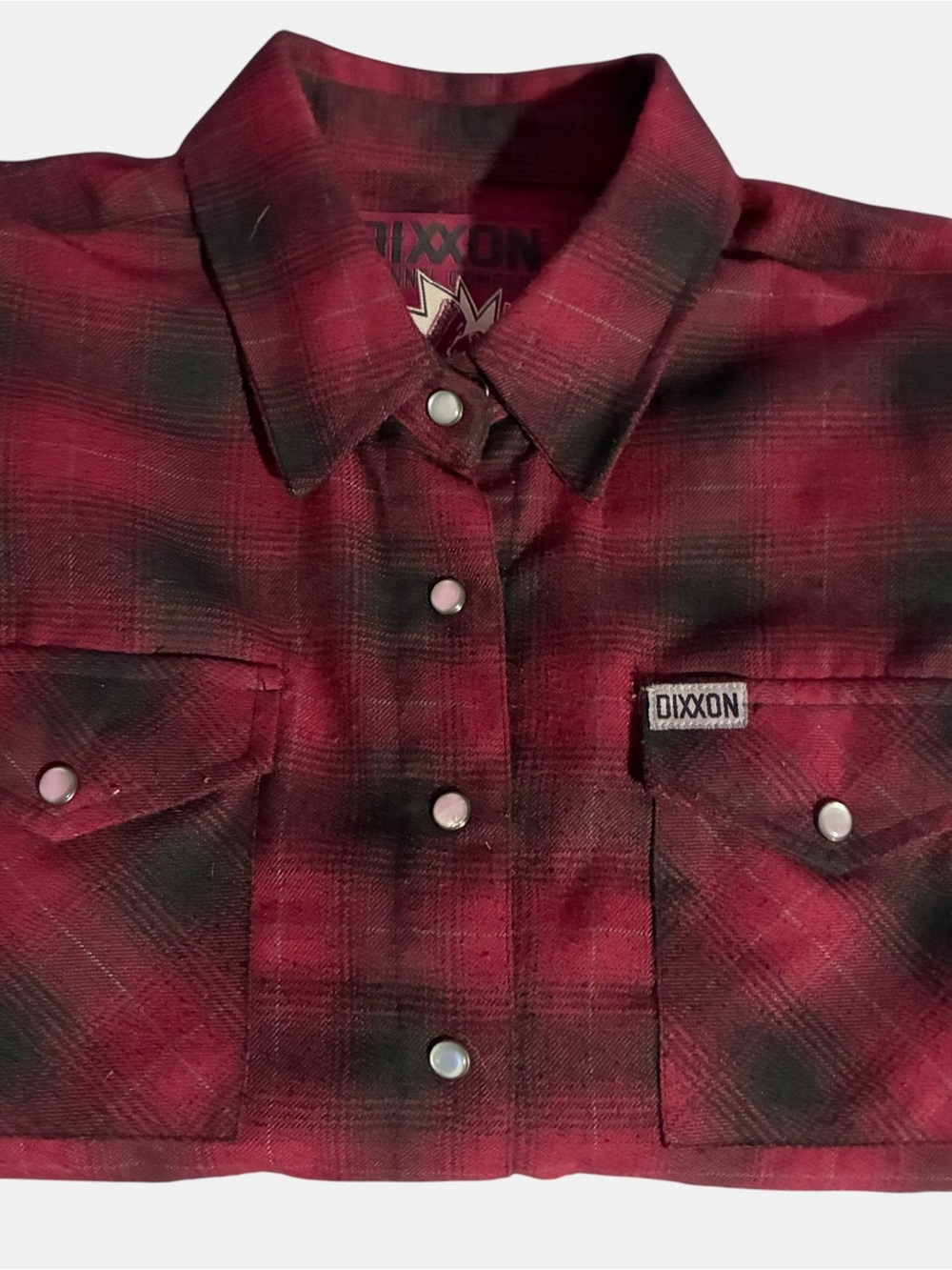 DIXXON Red and Black Plaid Snap-Front Flannel